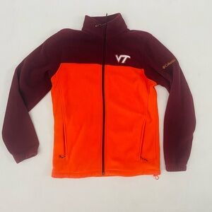 Mens collegiate Virginia Tech VT Hokies Columbia fleece color block size small